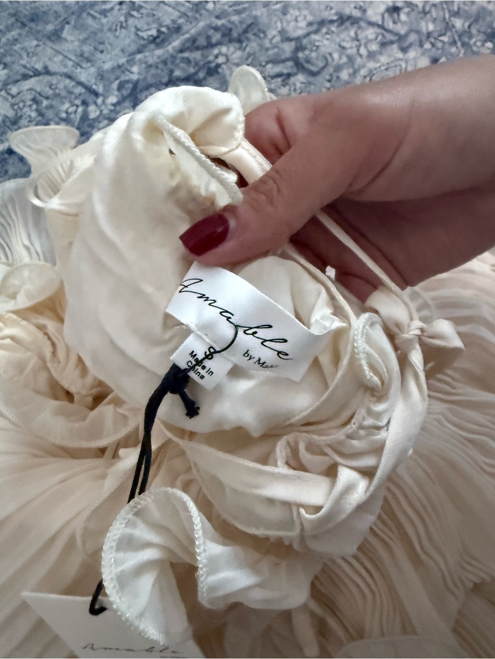 PLEATED LAYERED RUFFLE MINI DRESS - Picture 4 of 5